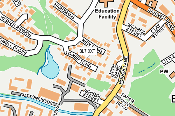 BL7 9XT map - OS OpenMap – Local (Ordnance Survey)