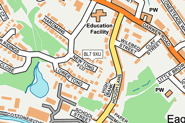 BL7 9XU map - OS OpenMap – Local (Ordnance Survey)