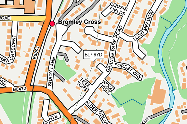 BL7 9YD map - OS OpenMap – Local (Ordnance Survey)
