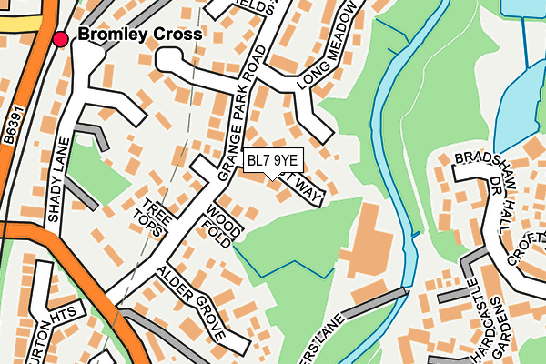 BL7 9YE map - OS OpenMap – Local (Ordnance Survey)