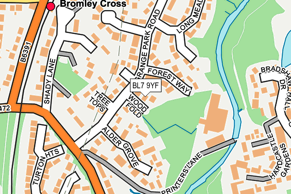 BL7 9YF map - OS OpenMap – Local (Ordnance Survey)