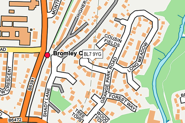 BL7 9YG map - OS OpenMap – Local (Ordnance Survey)