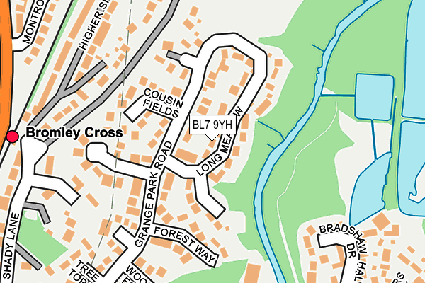 BL7 9YH map - OS OpenMap – Local (Ordnance Survey)