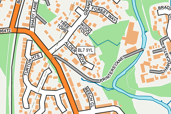 BL7 9YL map - OS OpenMap – Local (Ordnance Survey)