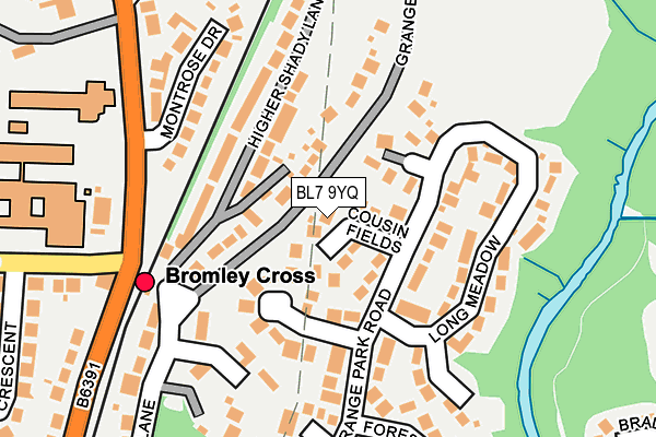 BL7 9YQ map - OS OpenMap – Local (Ordnance Survey)