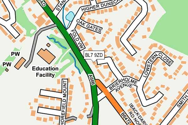 BL7 9ZD map - OS OpenMap – Local (Ordnance Survey)