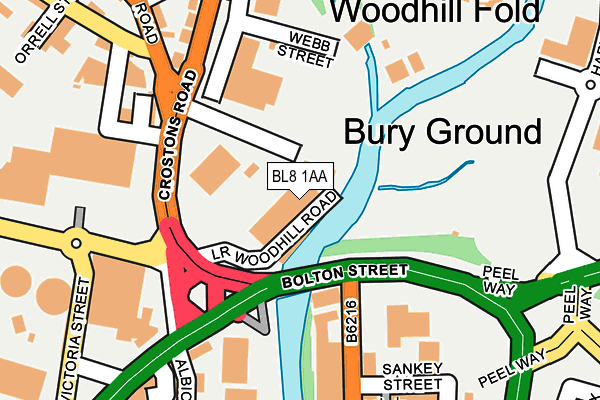 BL8 1AA map - OS OpenMap – Local (Ordnance Survey)