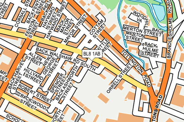 BL8 1AB map - OS OpenMap – Local (Ordnance Survey)
