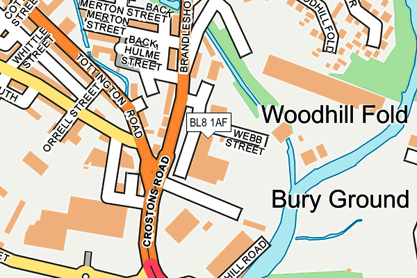 BL8 1AF map - OS OpenMap – Local (Ordnance Survey)