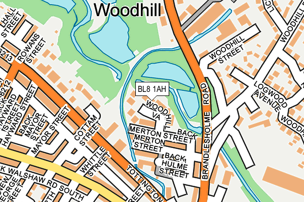 BL8 1AH map - OS OpenMap – Local (Ordnance Survey)