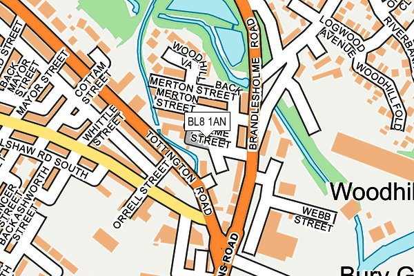 BL8 1AN map - OS OpenMap – Local (Ordnance Survey)