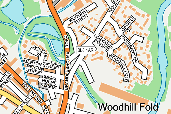 BL8 1AR map - OS OpenMap – Local (Ordnance Survey)