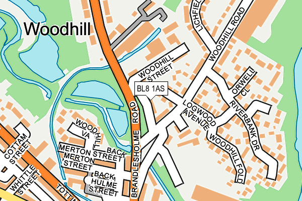 BL8 1AS map - OS OpenMap – Local (Ordnance Survey)