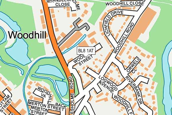 BL8 1AT map - OS OpenMap – Local (Ordnance Survey)