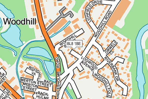 BL8 1BE map - OS OpenMap – Local (Ordnance Survey)