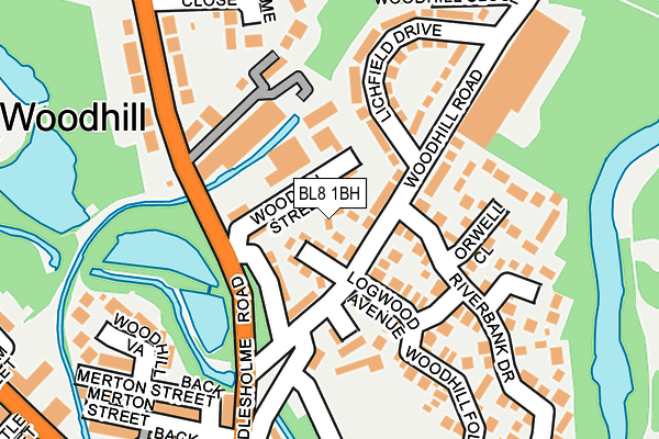 BL8 1BH map - OS OpenMap – Local (Ordnance Survey)
