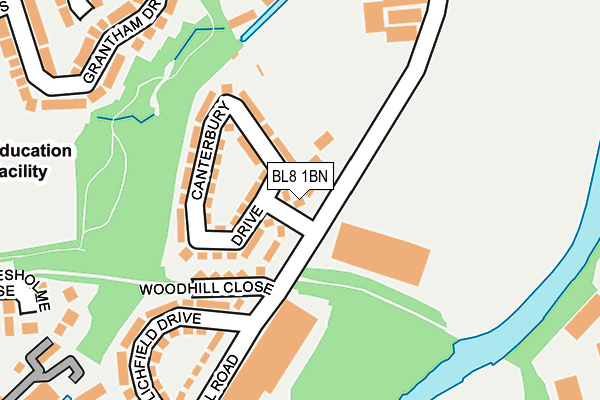 BL8 1BN map - OS OpenMap – Local (Ordnance Survey)