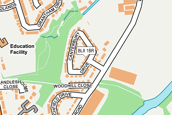 BL8 1BR map - OS OpenMap – Local (Ordnance Survey)