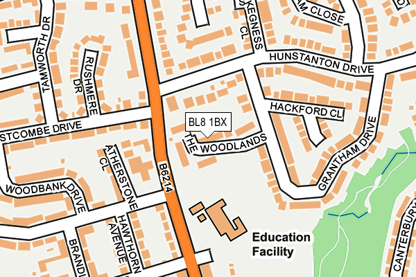 BL8 1BX map - OS OpenMap – Local (Ordnance Survey)