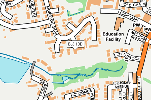 BL8 1DD map - OS OpenMap – Local (Ordnance Survey)