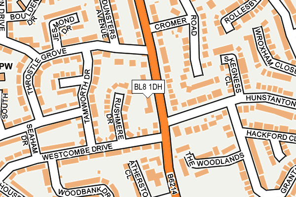 BL8 1DH map - OS OpenMap – Local (Ordnance Survey)