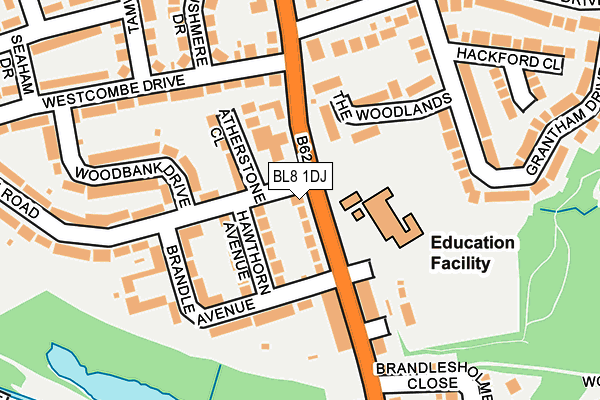 BL8 1DJ map - OS OpenMap – Local (Ordnance Survey)