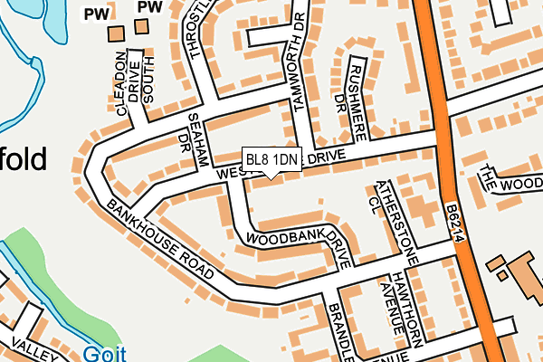 BL8 1DN map - OS OpenMap – Local (Ordnance Survey)
