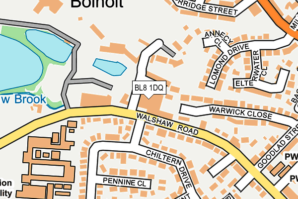 BL8 1DQ map - OS OpenMap – Local (Ordnance Survey)