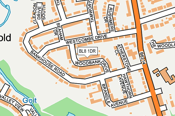 BL8 1DR map - OS OpenMap – Local (Ordnance Survey)