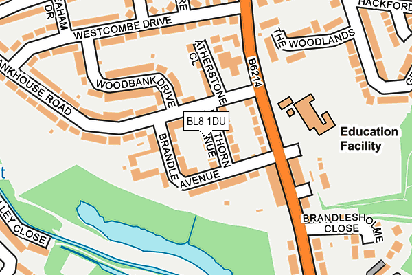 BL8 1DU map - OS OpenMap – Local (Ordnance Survey)