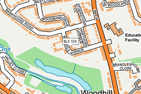 BL8 1DX map - OS OpenMap – Local (Ordnance Survey)