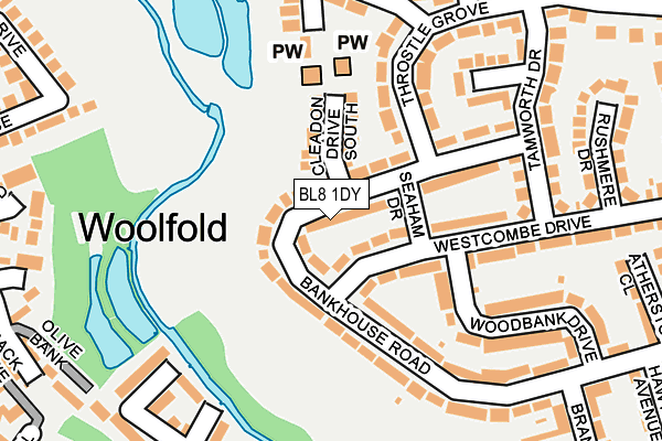 BL8 1DY map - OS OpenMap – Local (Ordnance Survey)