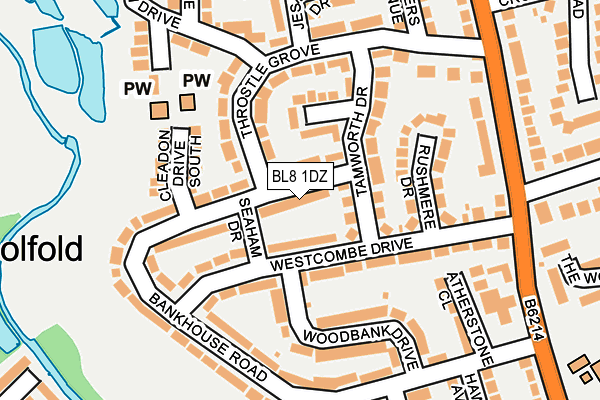BL8 1DZ map - OS OpenMap – Local (Ordnance Survey)