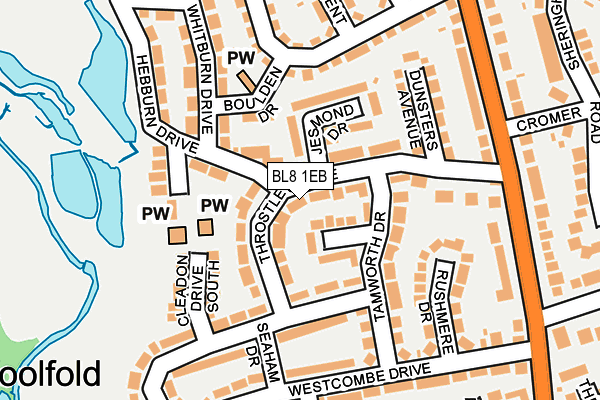 BL8 1EB map - OS OpenMap – Local (Ordnance Survey)
