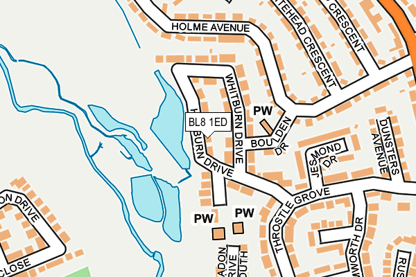 BL8 1ED map - OS OpenMap – Local (Ordnance Survey)