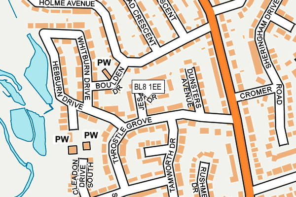 BL8 1EE map - OS OpenMap – Local (Ordnance Survey)