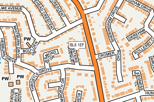 BL8 1EF map - OS OpenMap – Local (Ordnance Survey)