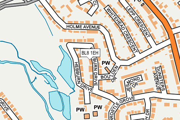 BL8 1EH map - OS OpenMap – Local (Ordnance Survey)