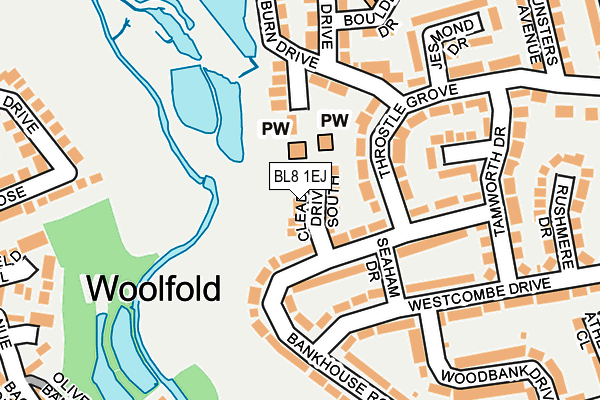 BL8 1EJ map - OS OpenMap – Local (Ordnance Survey)