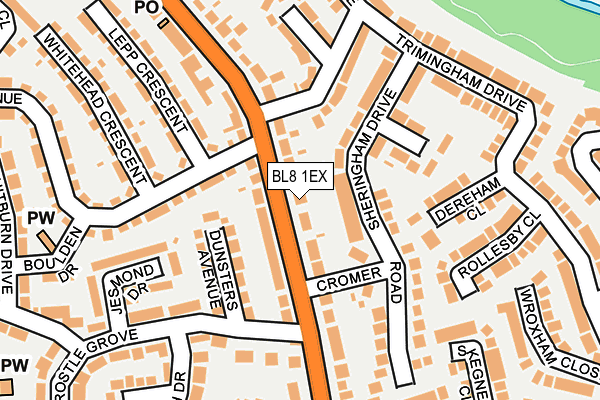 BL8 1EX map - OS OpenMap – Local (Ordnance Survey)