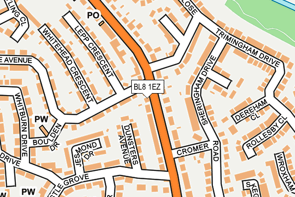 BL8 1EZ map - OS OpenMap – Local (Ordnance Survey)