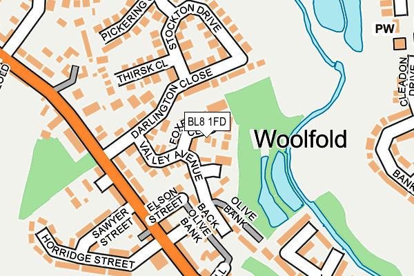 BL8 1FD map - OS OpenMap – Local (Ordnance Survey)