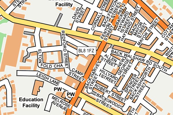 BL8 1FZ map - OS OpenMap – Local (Ordnance Survey)
