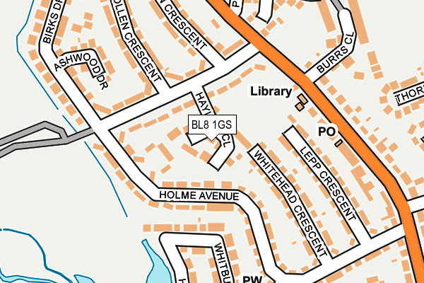 BL8 1GS map - OS OpenMap – Local (Ordnance Survey)