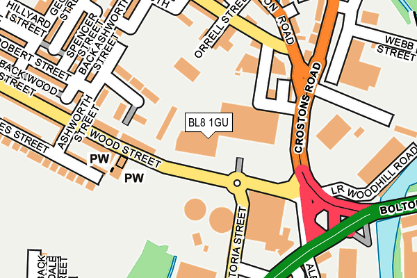 BL8 1GU map - OS OpenMap – Local (Ordnance Survey)