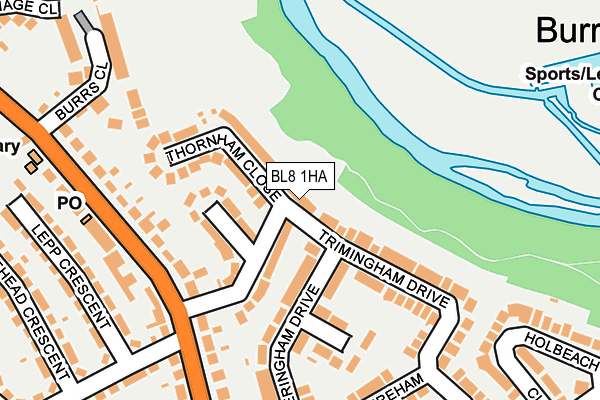 BL8 1HA map - OS OpenMap – Local (Ordnance Survey)