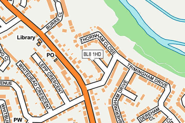 BL8 1HD map - OS OpenMap – Local (Ordnance Survey)