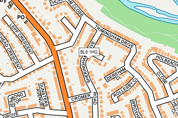 BL8 1HG map - OS OpenMap – Local (Ordnance Survey)