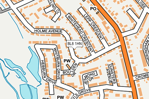 BL8 1HN map - OS OpenMap – Local (Ordnance Survey)