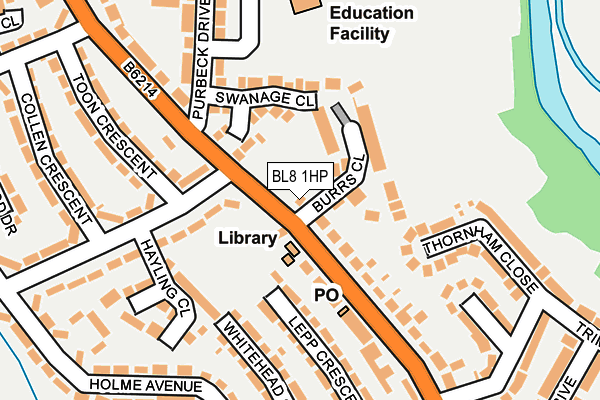 BL8 1HP map - OS OpenMap – Local (Ordnance Survey)